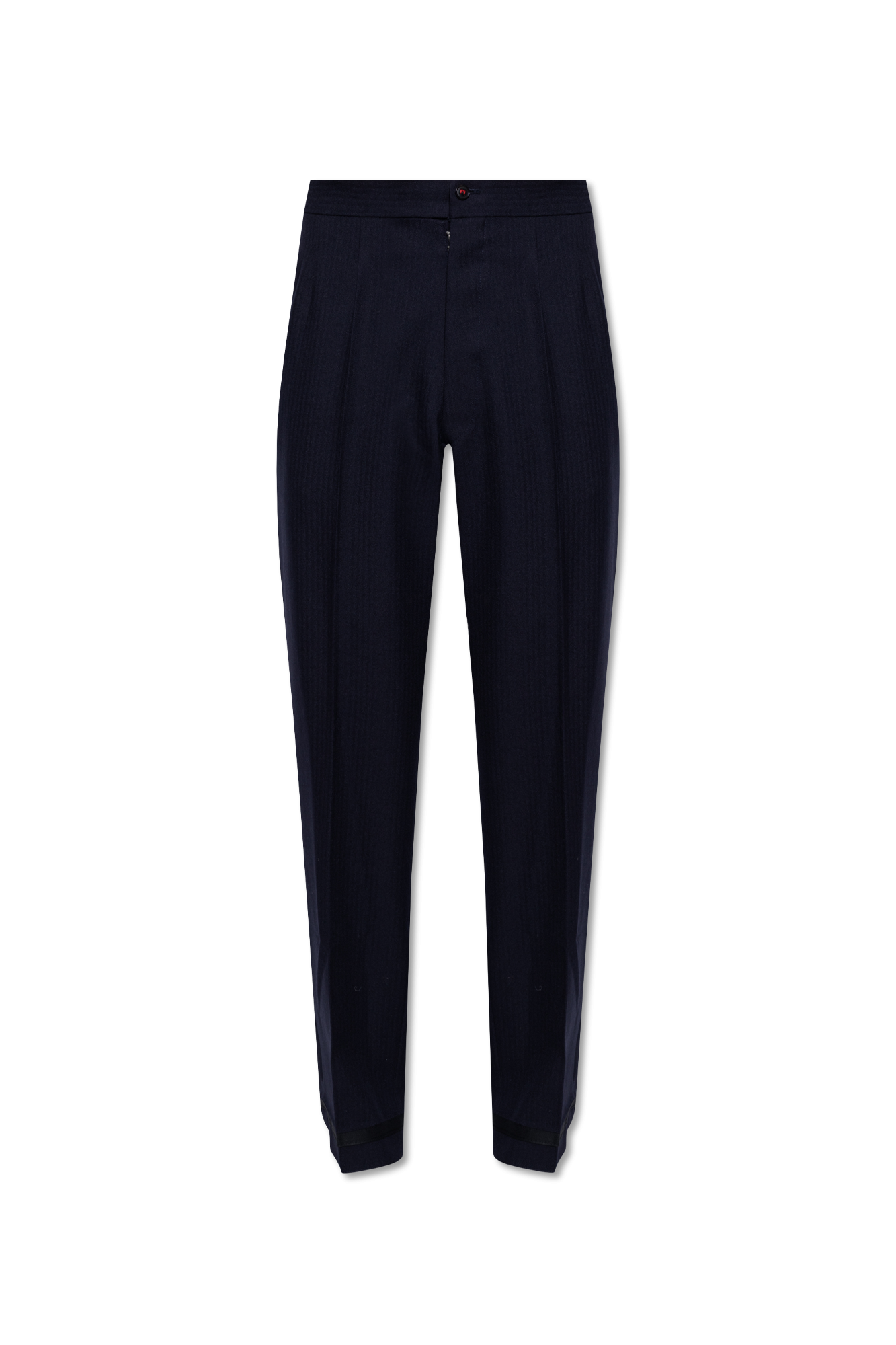 Navy blue Wool pleat-front trousers Maison Margiela - Vitkac France